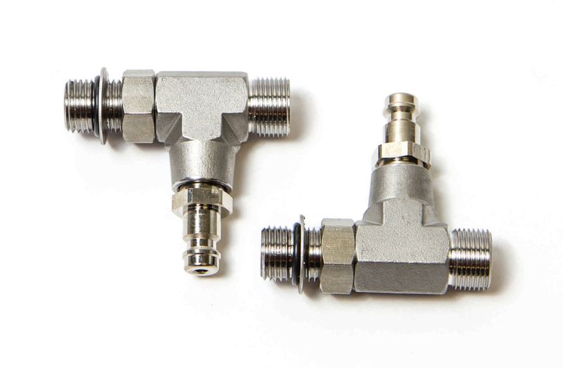 Vertikal fitting, 3/8, ORB-5, + lufting (2-Pack)