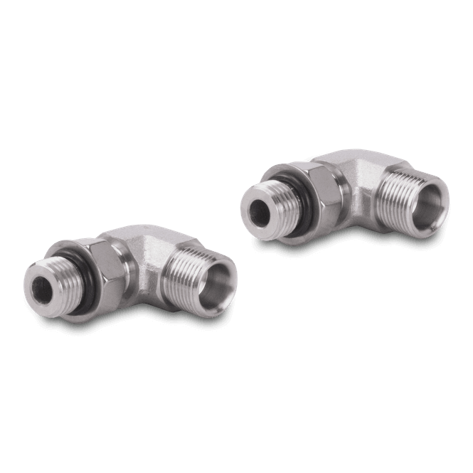 Hovedbilde 90 gr. fittings, 3/8 + 5ORB (2-pack)