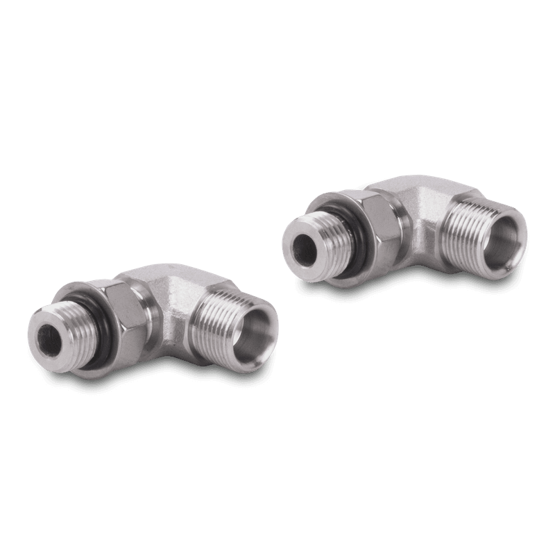 90 gr. fittings, 3/8 + 5ORB (2-pack)