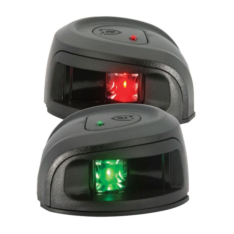 Attwood LED Sidelanterner, R?d og Gr?nn, Oval, Svart, 2NM