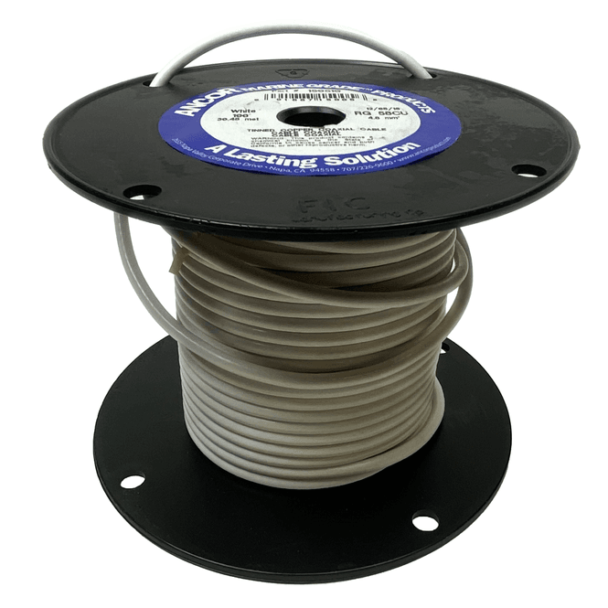 Hovedbilde Hvit RG58 Coax kabel, 100 fot