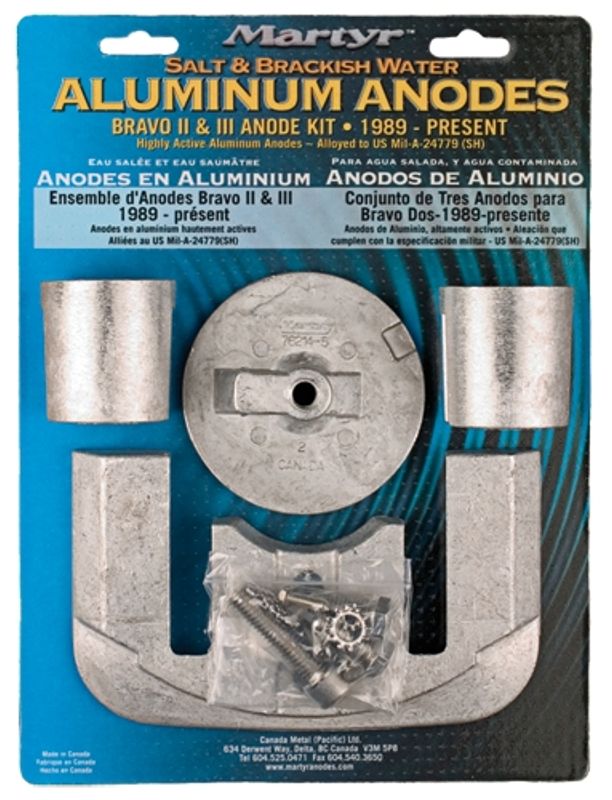 Anodesett til Bravo 2/3, Aluminium, CMBRAVO23KITA