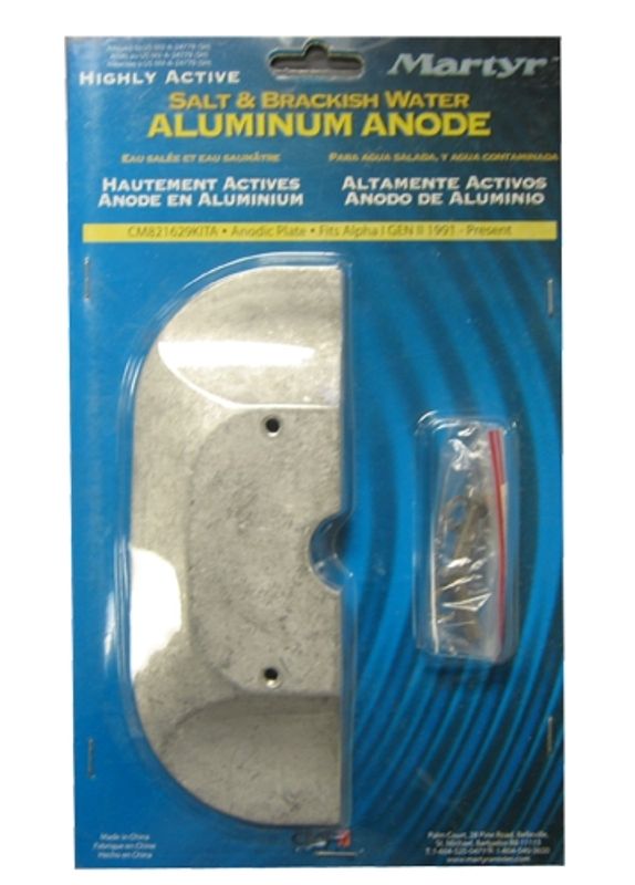 Kavitasjonsplate anode med bolt, Alu 821629, CM821629KITA