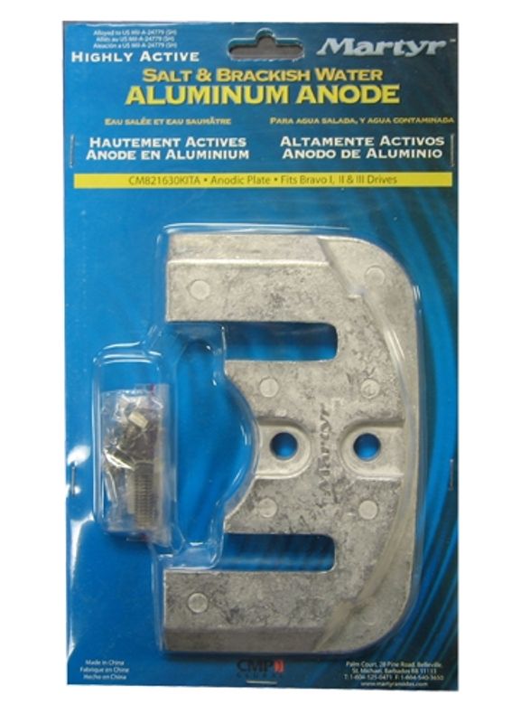 Kavitasjonsplate anode med bolt, Alu 821630, CM821630KITA