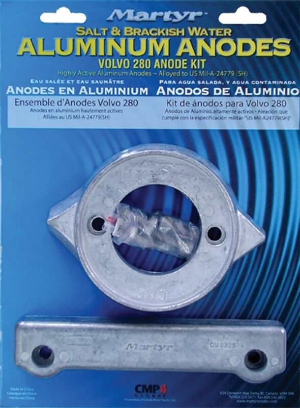 Volvo Penta 280 komplett Anodesett, Alu, CM280KITA