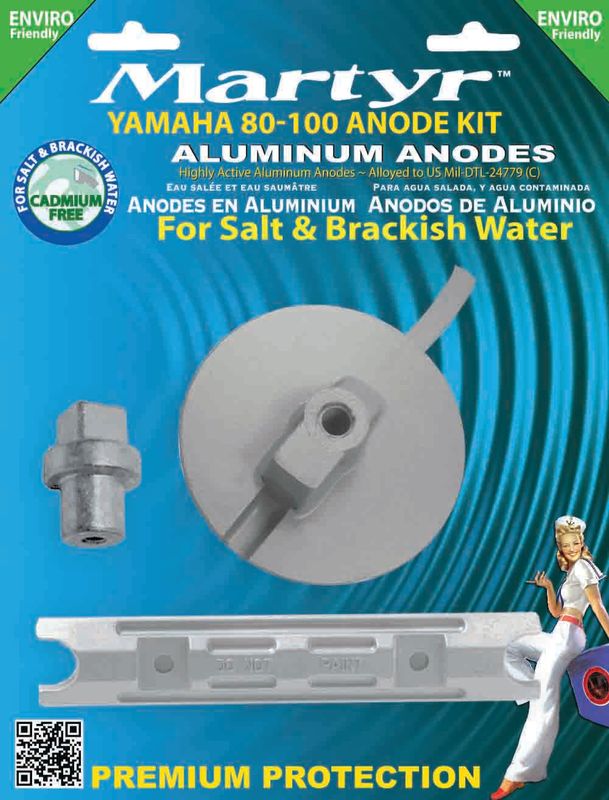 Anodesett Yamaha 60-100 HK, 2/4 Takt Alu
