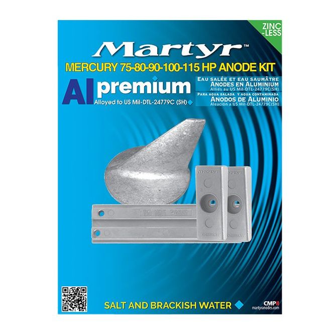 Hovedbilde Mercury 75-80-90-100-115 Anodes KIT Al