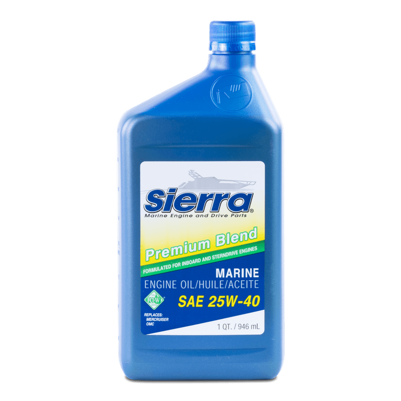 25W-40 Mineralsk Motorolje til Mercruiser/OMC - 0.95L