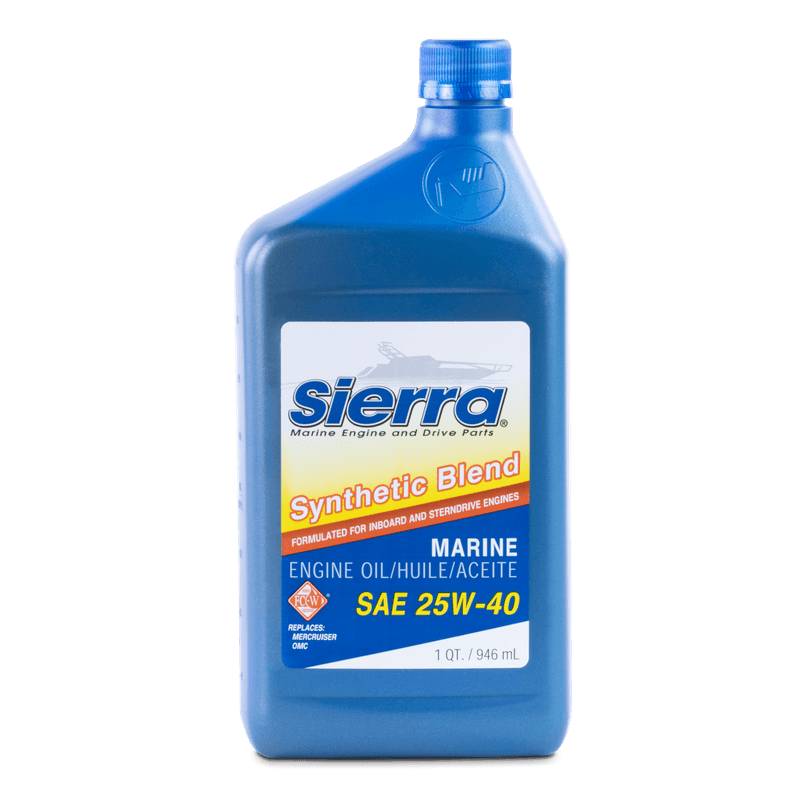 25W-40 Halvsyntetisk 4-takts Marin Motorolje - 0.946 L