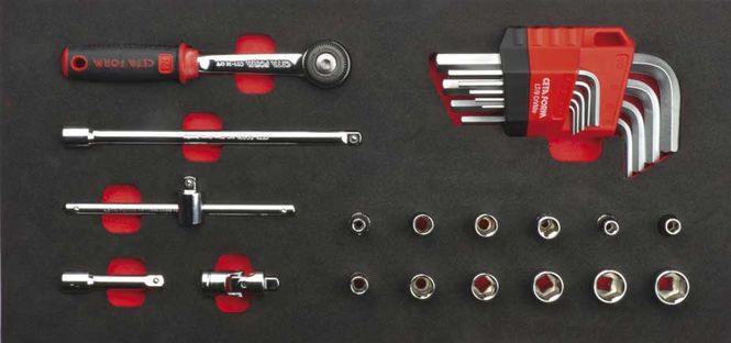 Hovedbilde 26 delers 1/4'' pipesett i modul for verkt?yvogn