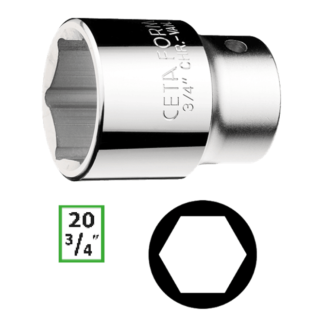 Hovedbilde 3/4? Pipe, Kort, 32mm, 6-kant