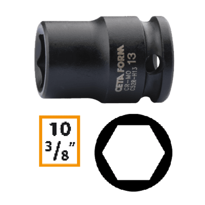 Hovedbilde 3/8? Slagpipe, 8mm, 6-kant