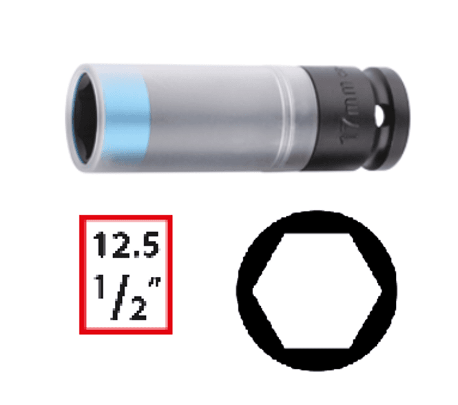 Hovedbilde 1/2'' lang slagpipe, 17 mm